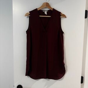 H&M Deep Burgundy Sleeveless Blouse